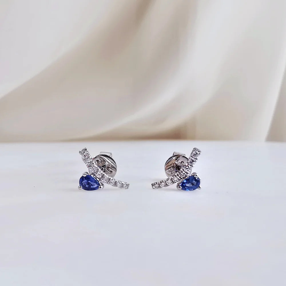 18K Lydia Pear Sapphire Studs