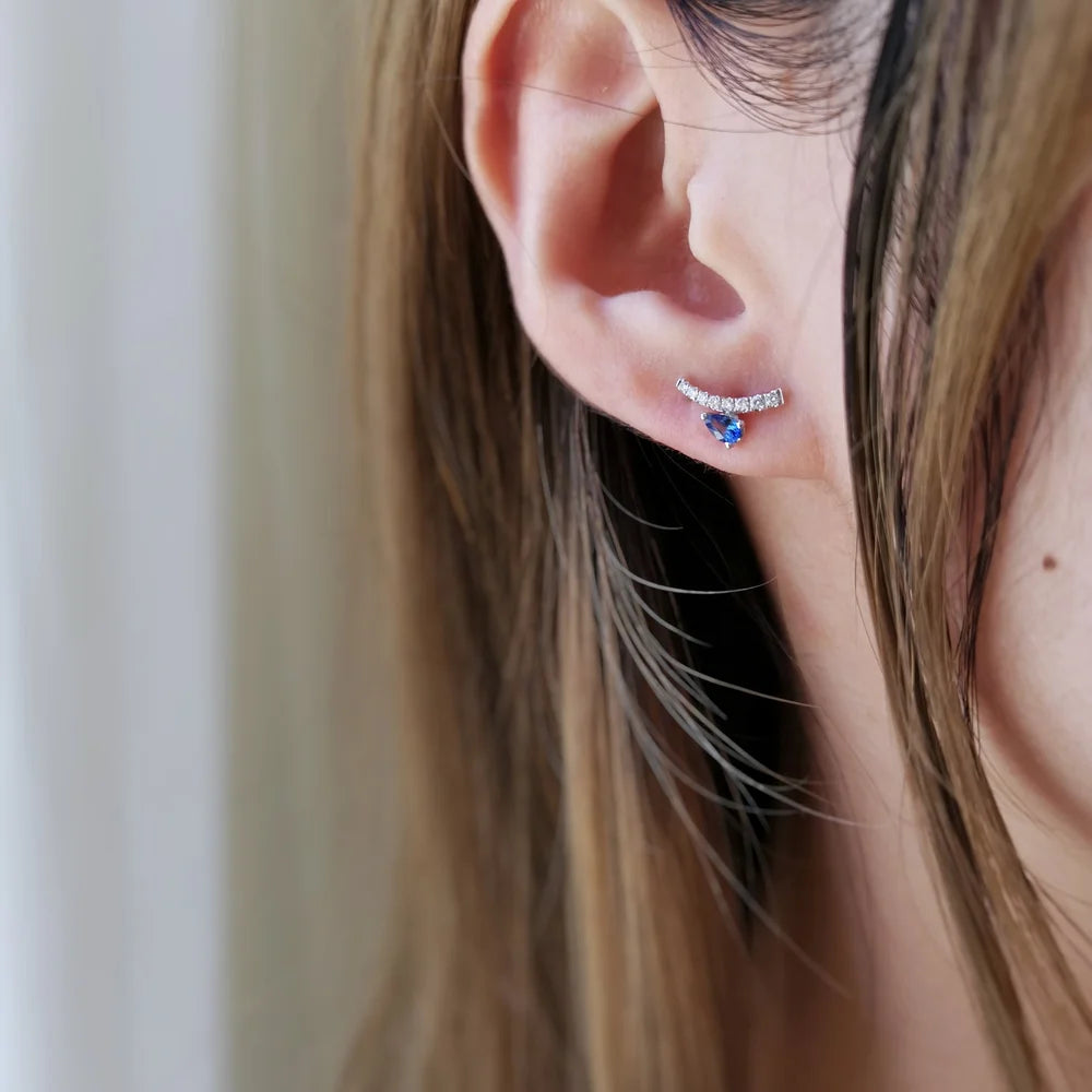 18K Lydia Pear Sapphire Studs