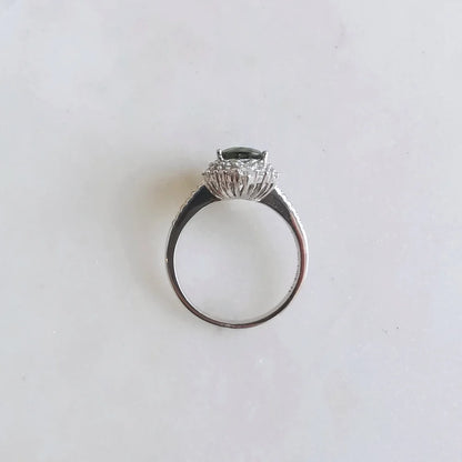 18K Haley Pear Green Tourmaline Ring