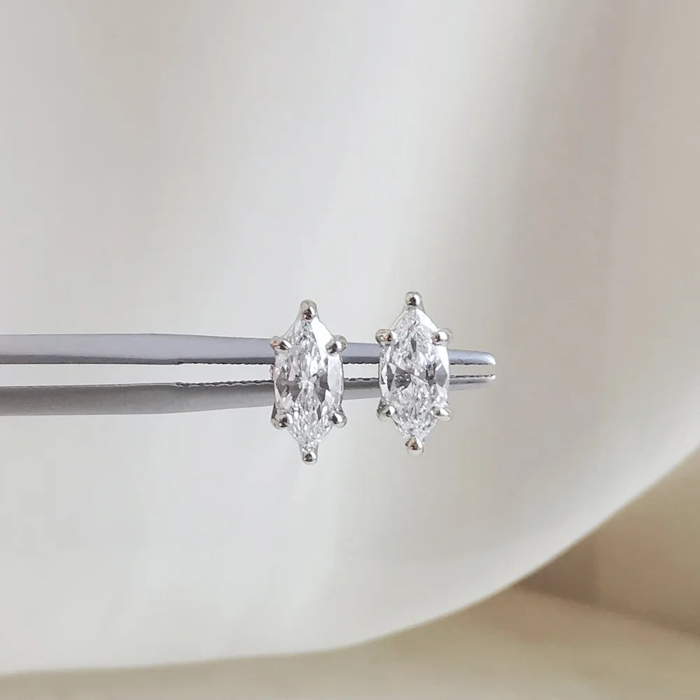 18K Marquise Lab-grown Diamond Studs