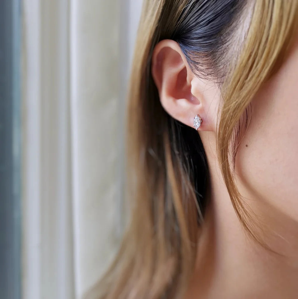 18K Marquise Lab-grown Diamond Studs