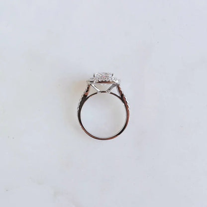 18K Cushion Moissanite Double Halo Ring
