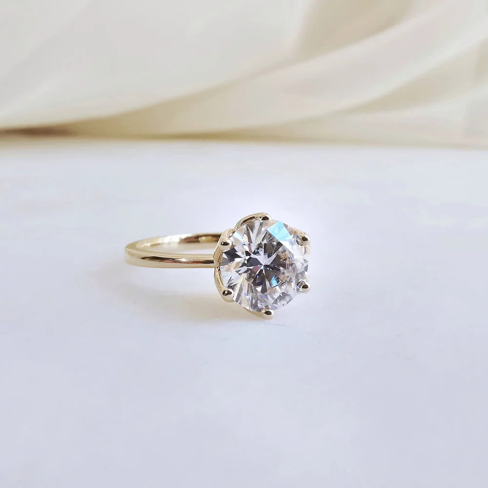 18K Aggie Moissanite Ring