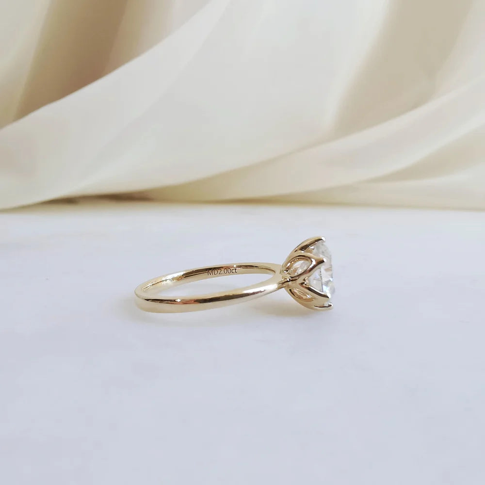 18K Aggie Moissanite Ring