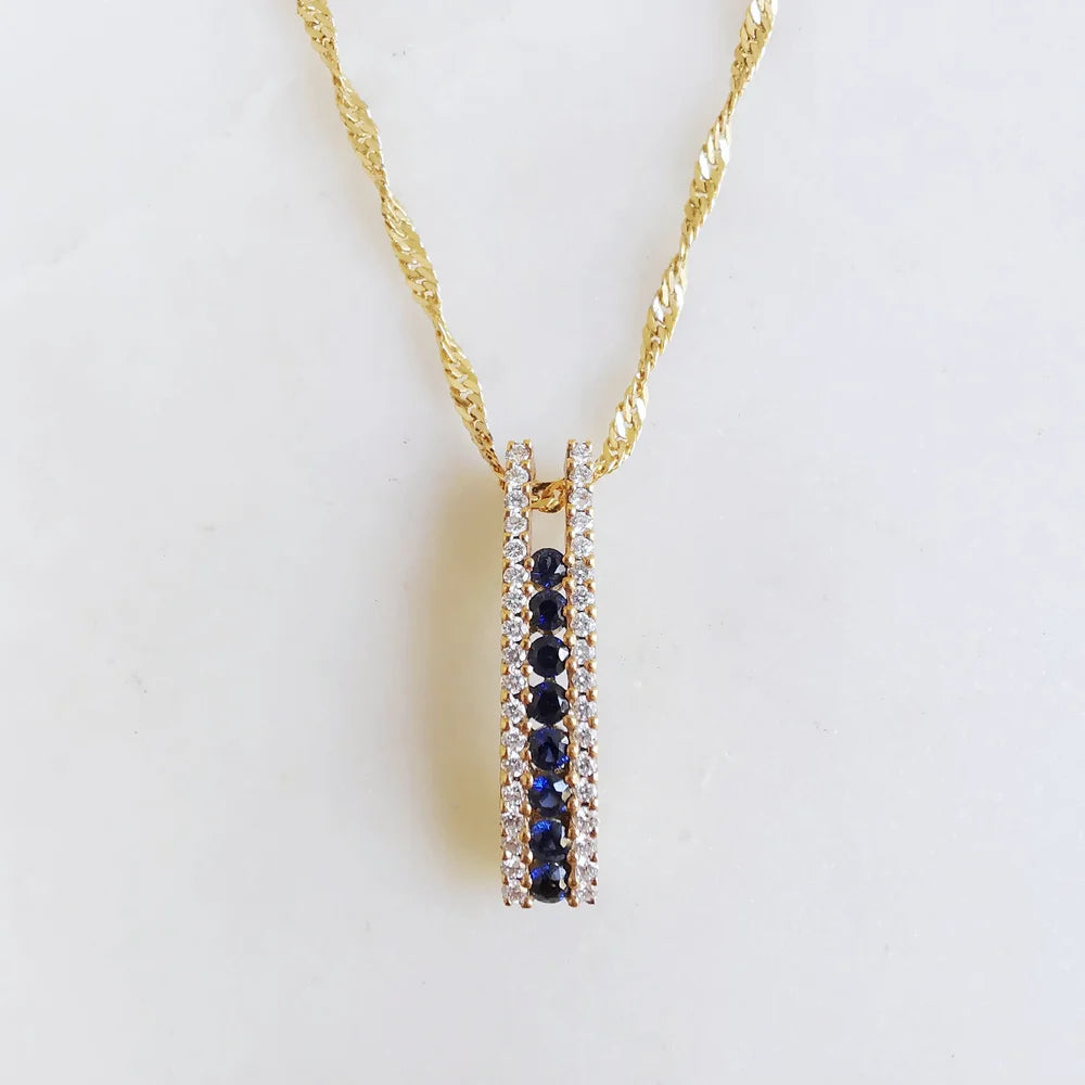 18K Samuel Sapphire and Diamond Pendant