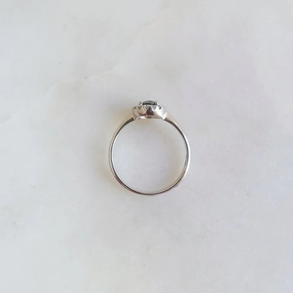 The Metalic Ring with Floating Diamond Halo