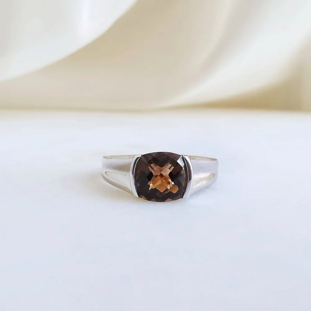 18K Smokey Quartz Ring