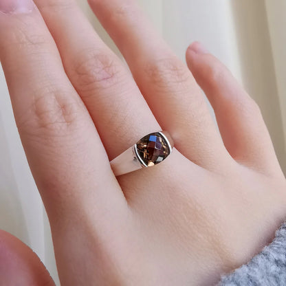 18K Smokey Quartz Ring
