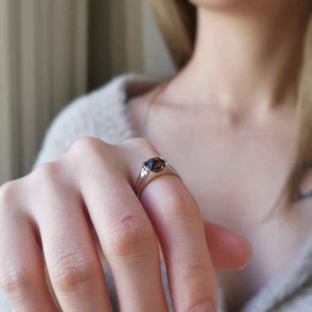 18K Smokey Quartz Ring
