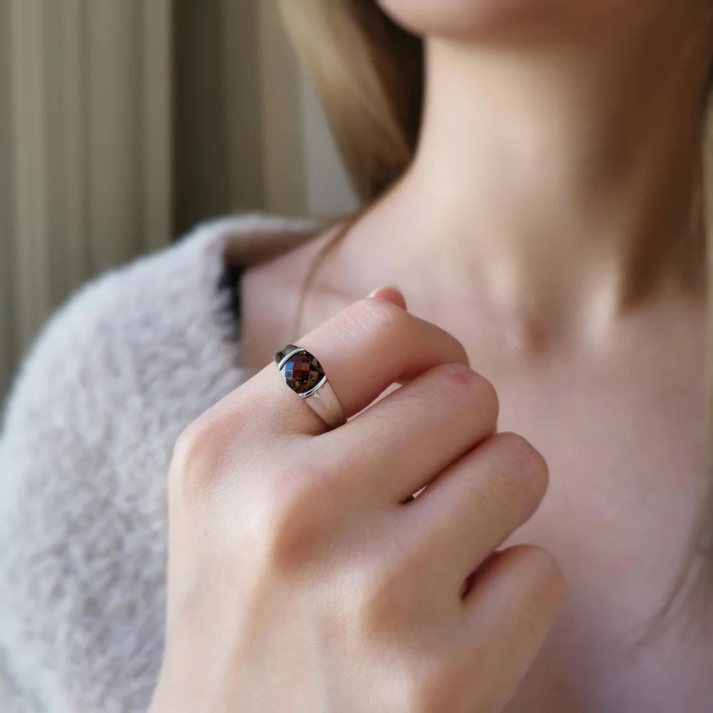 18K Smokey Quartz Ring