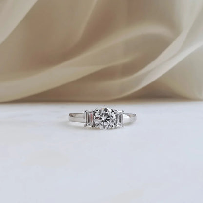 18K Celestine Moissanite Ring
