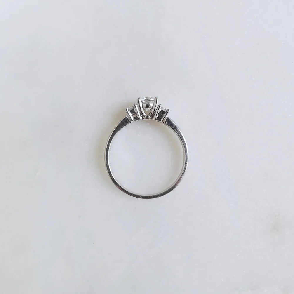 18K Celestine Moissanite Ring