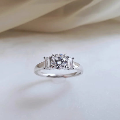 18K Celestine Moissanite Ring