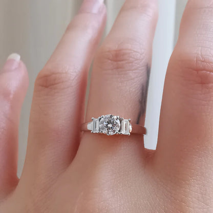 18K Celestine Moissanite Ring