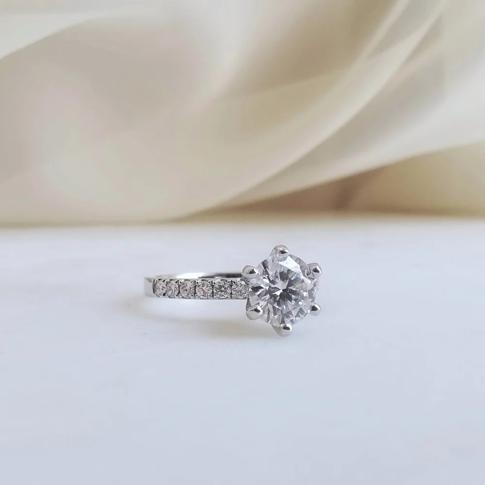18K Trisha Moissanite Ring