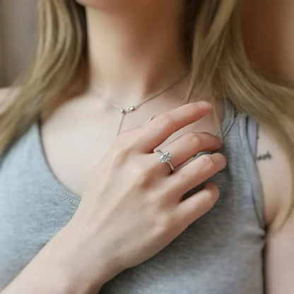 18K Luna Moissanite Ring