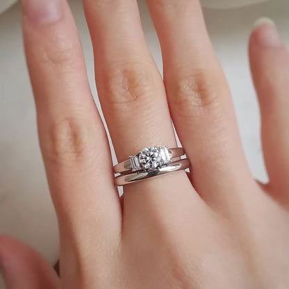 18K Celestine Moissanite Ring