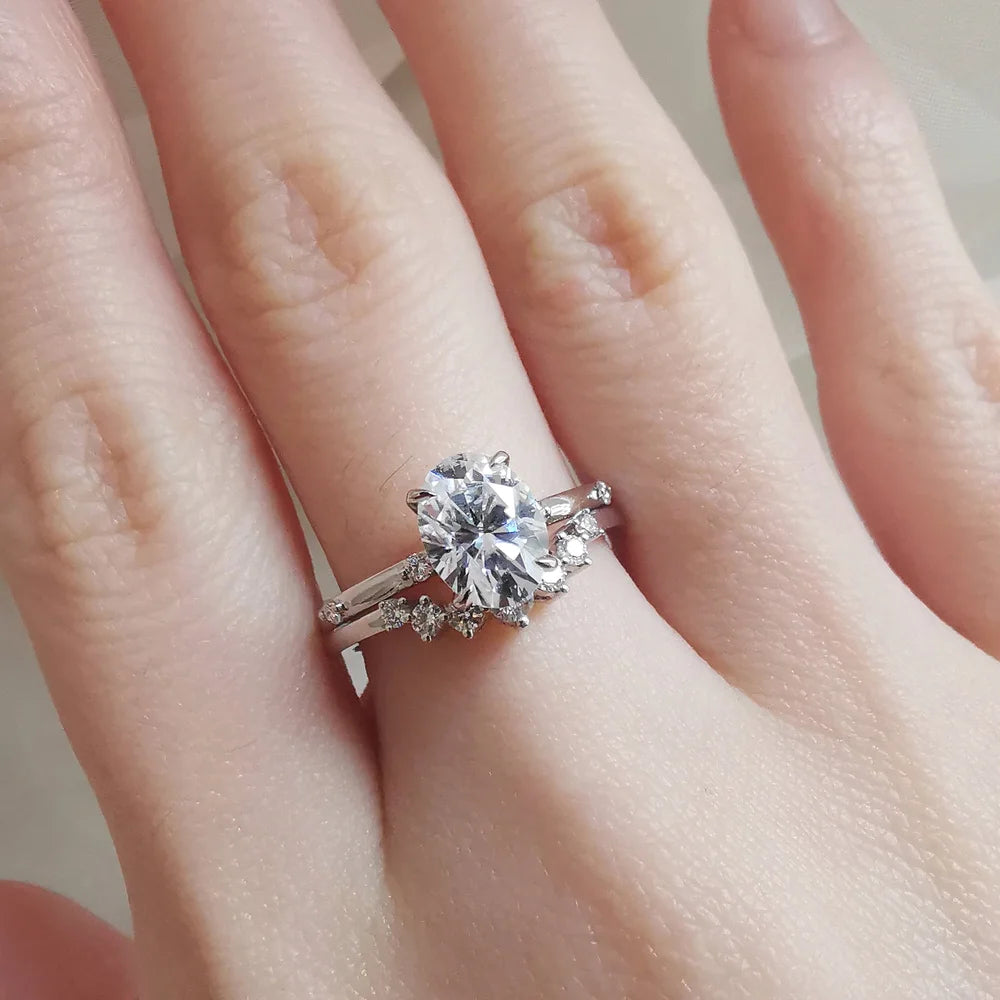 18K Luna Moissanite Ring