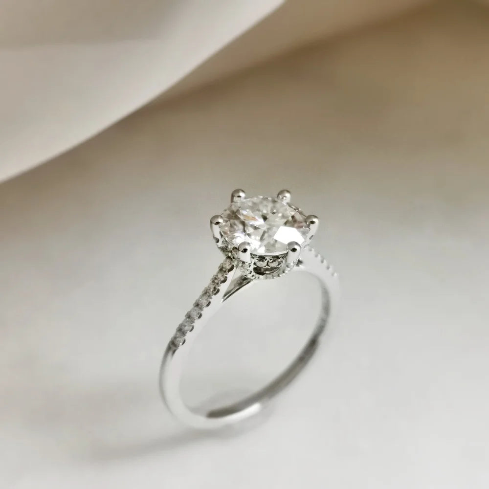 18K Carla Moissanite Ring