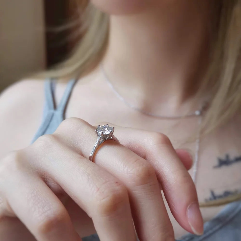 18K Carla Moissanite Ring