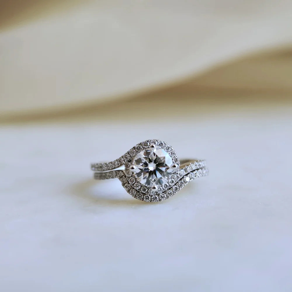 Callie Moissanite Ring Matching U Curve Band