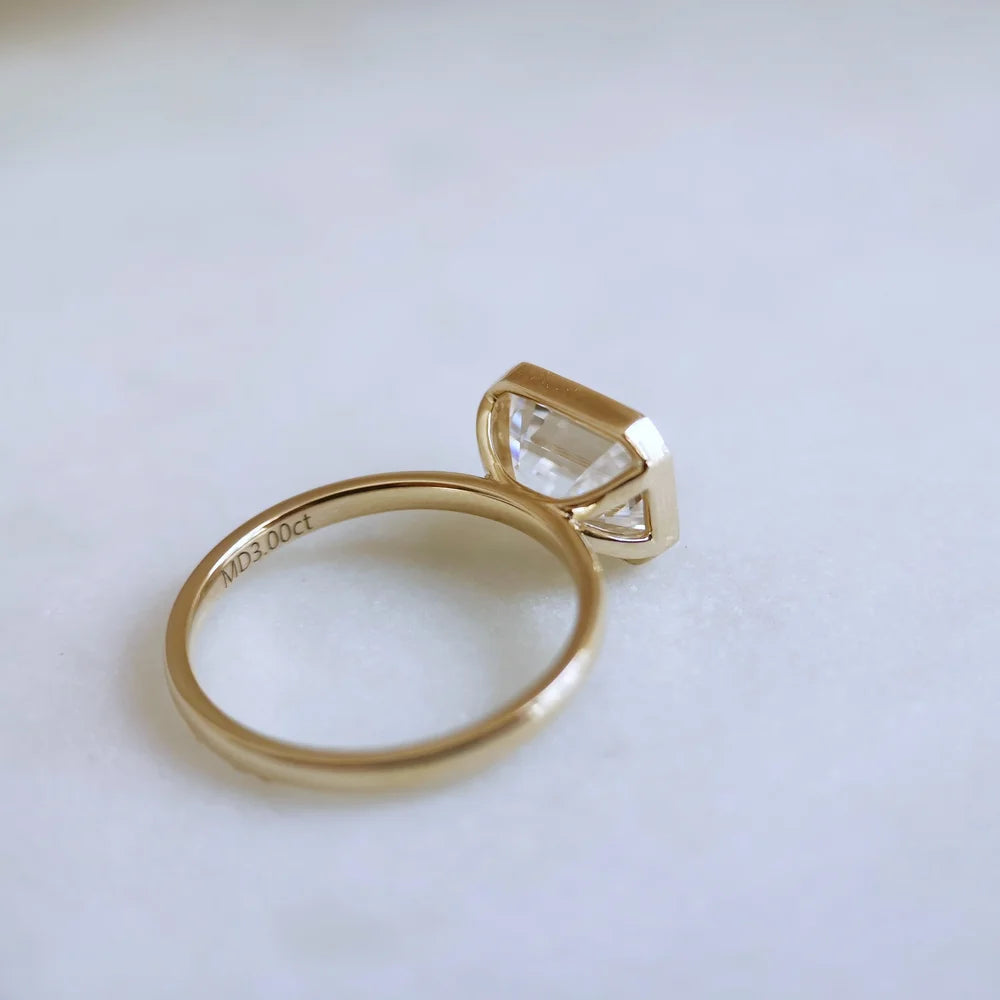 14K Aubrey Emerald Cut Moissanite Ring