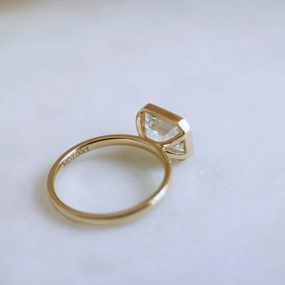 14K Aubrey Emerald Cut Moissanite Ring