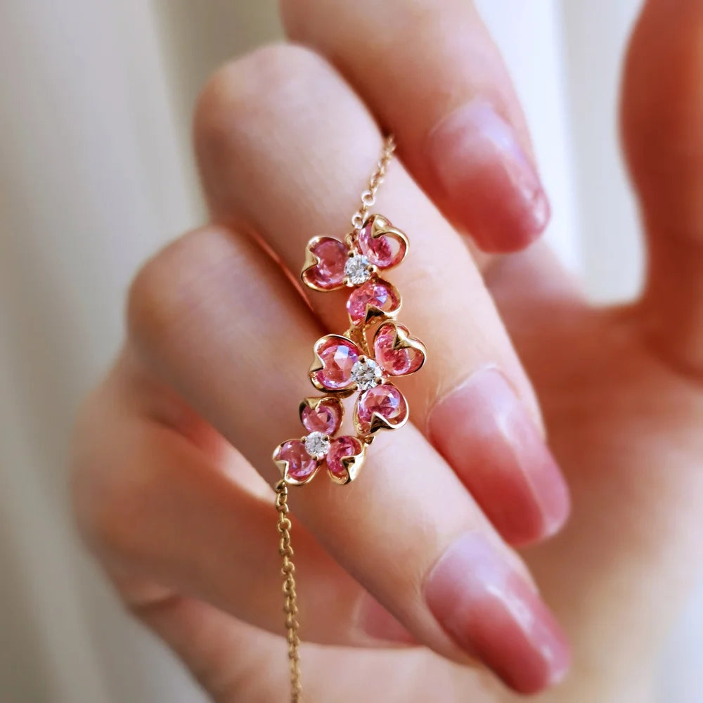 18K Ayla Pink Sapphire Necklace