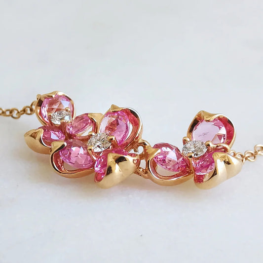 18K Ayla Pink Sapphire Necklace