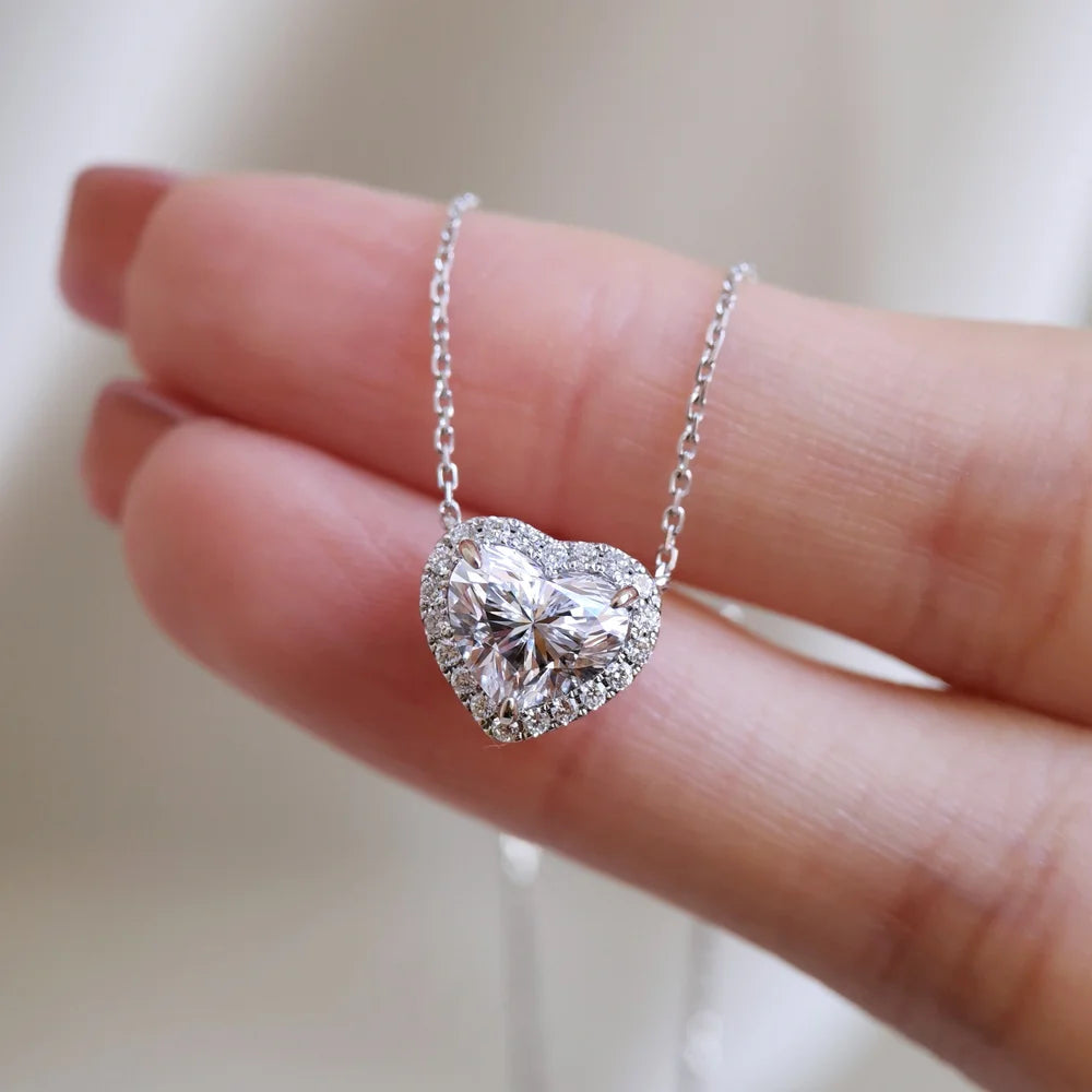 18K Heart Lab-diamond Necklace