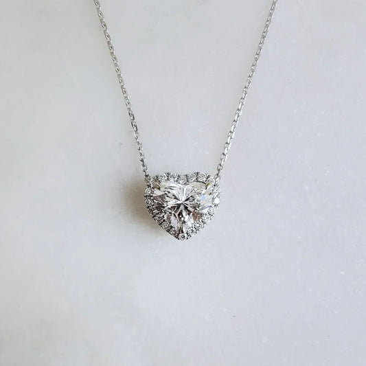 18K Heart Lab-diamond Necklace