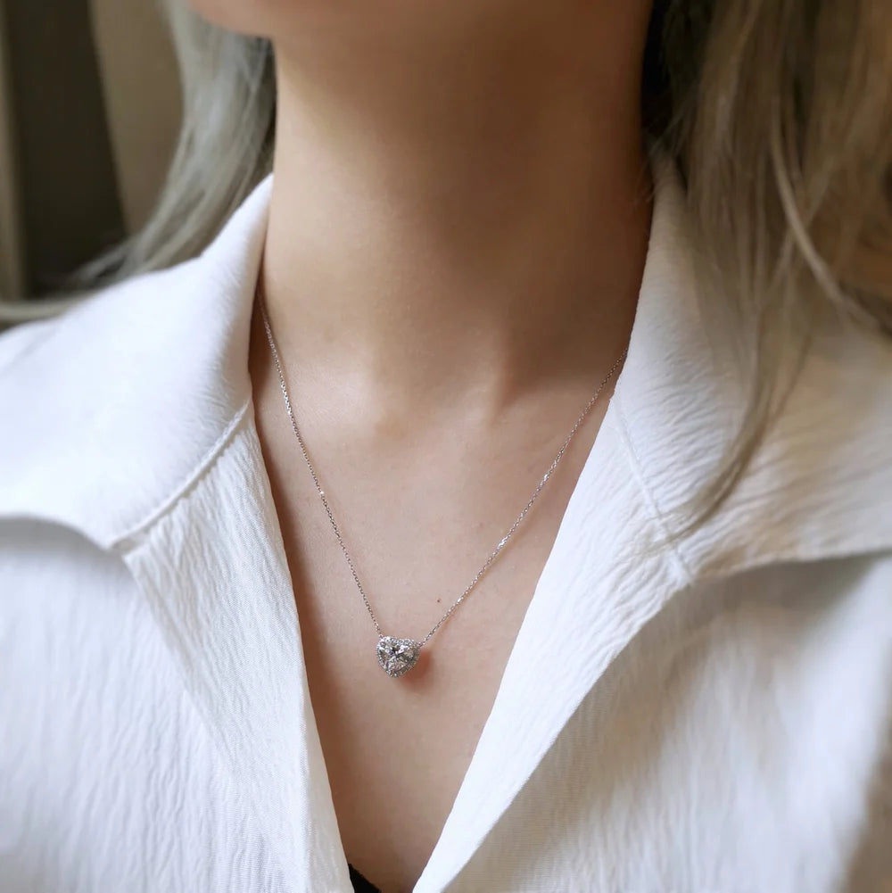 18K Heart Lab-diamond Necklace