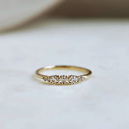 14K Arya Moissanite and Diamond Band