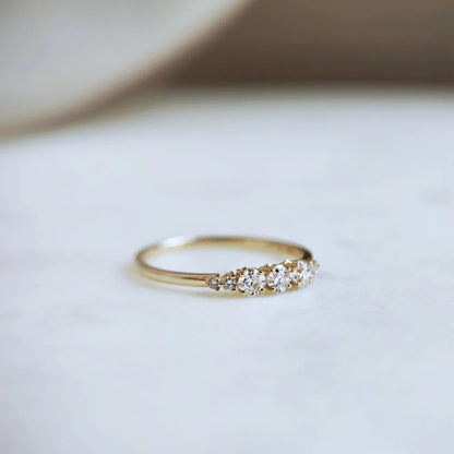 14K Arya Moissanite and Diamond Band