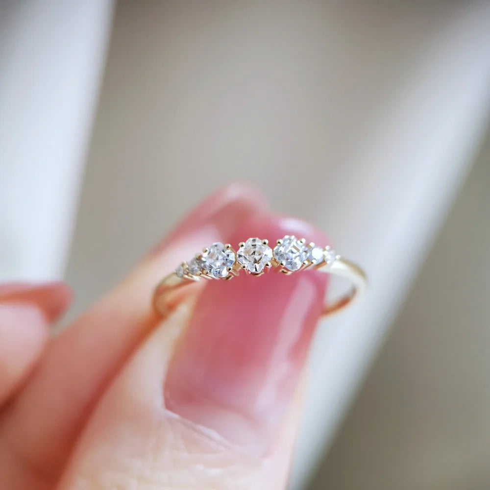 14K Arya Moissanite and Diamond Band