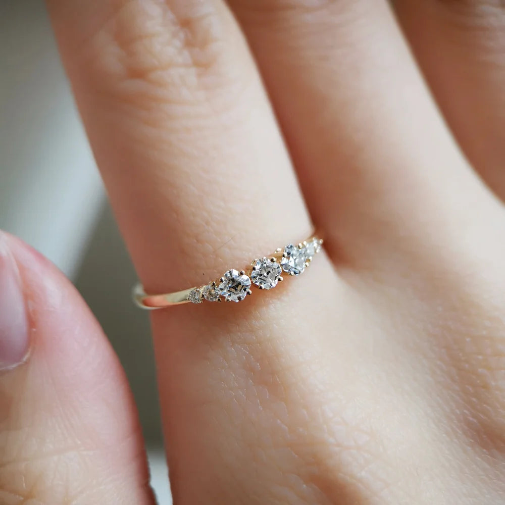 14K Arya Moissanite and Diamond Band