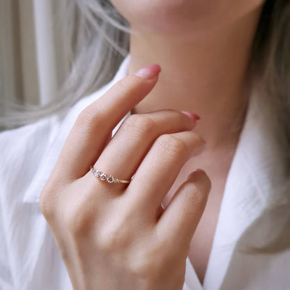 14K Arya Moissanite and Diamond Band