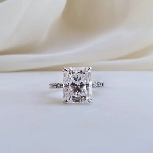 14K Radiant Cut Moissanite Ring