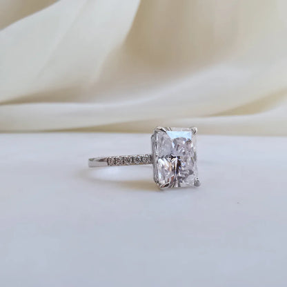 14K Radiant Cut Moissanite Ring