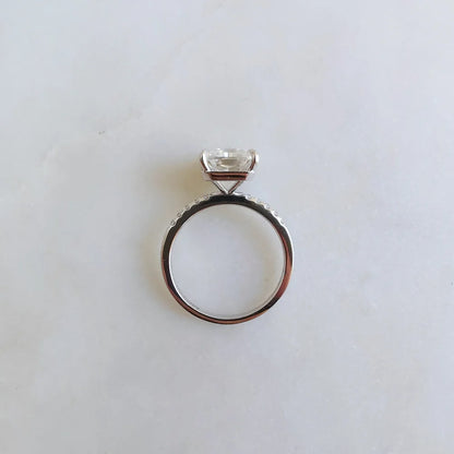 14K Radiant Cut Moissanite Ring