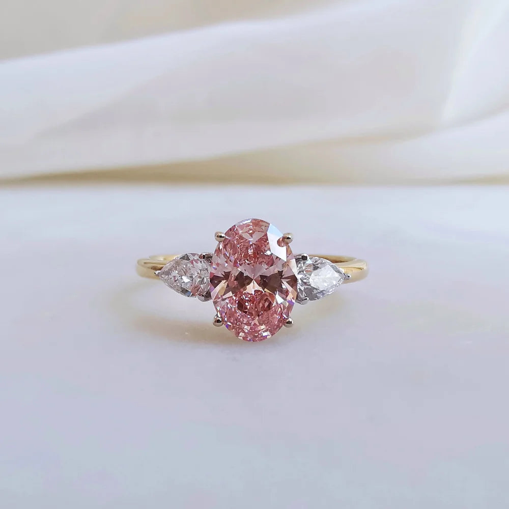 18K Sharon Pink Lab Diamond Ring