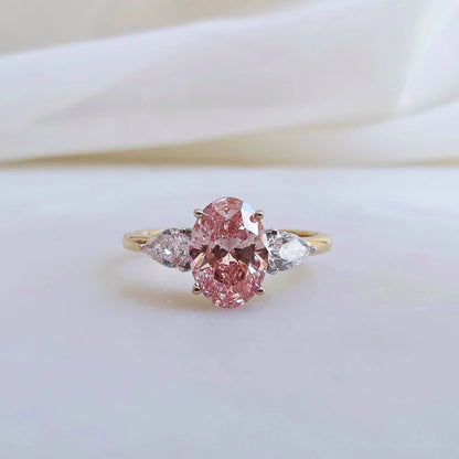 18K Sharon Pink Lab Diamond Ring