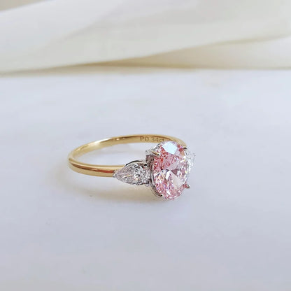 18K Sharon Pink Lab Diamond Ring