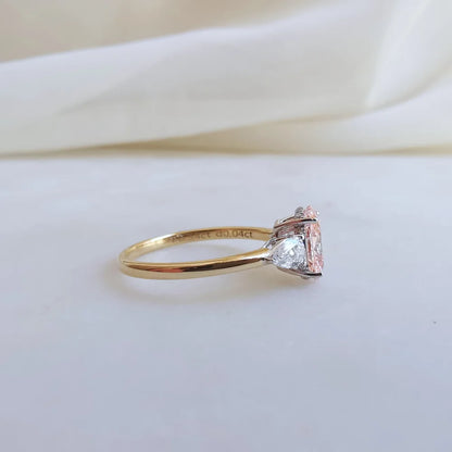 18K Sharon Pink Lab Diamond Ring