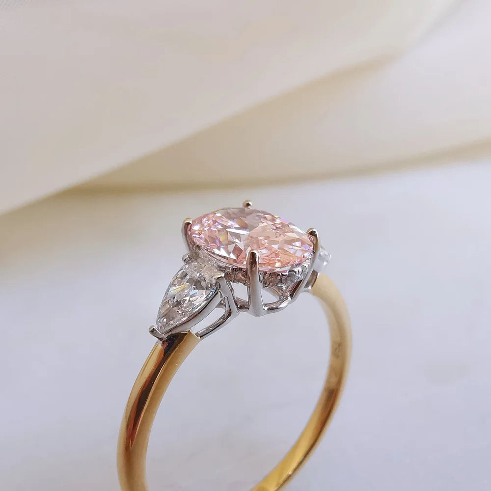 18K Sharon Pink Lab Diamond Ring
