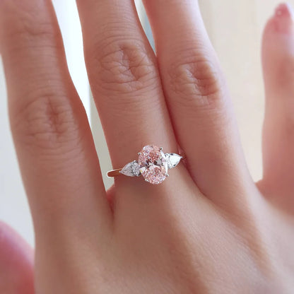 18K Sharon Pink Lab Diamond Ring