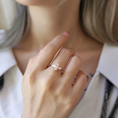 18K Sharon Pink Lab Diamond Ring