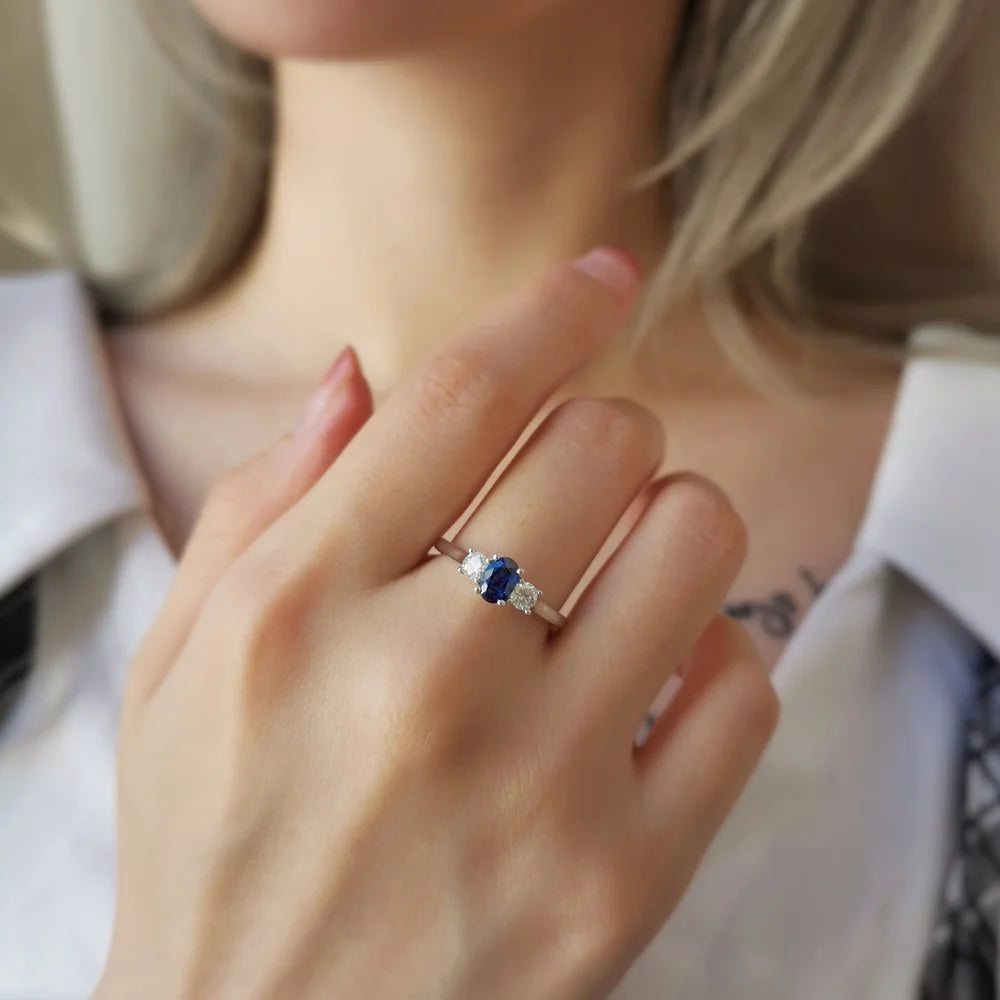 18K Bentley Blue Sapphire Ring