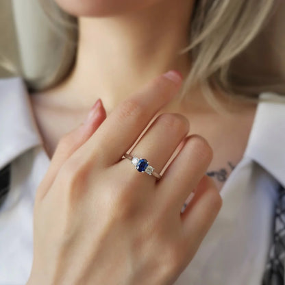 18K Bentley Blue Sapphire Ring
