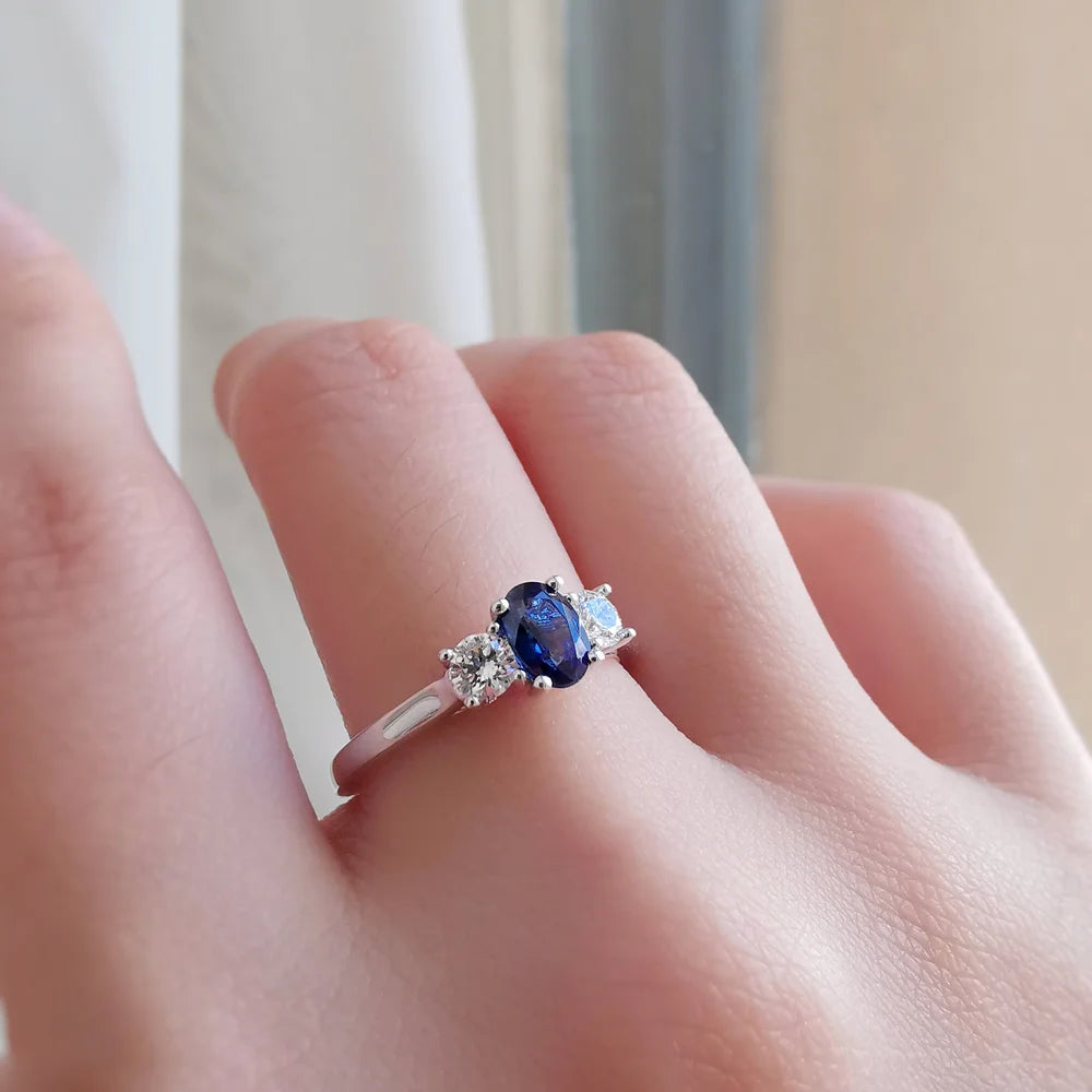 18K Bentley Blue Sapphire Ring